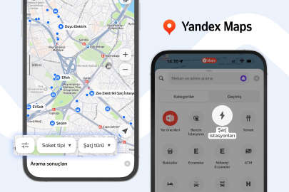Yandex Maps ile En Yakın Şarj İstasyonu Elinizde